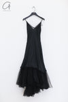 Marc Le Bihan Knitted Frill Tulle Dress Collection Two-layer Tulle French Handmade MLB-2104-HEI Black 2104